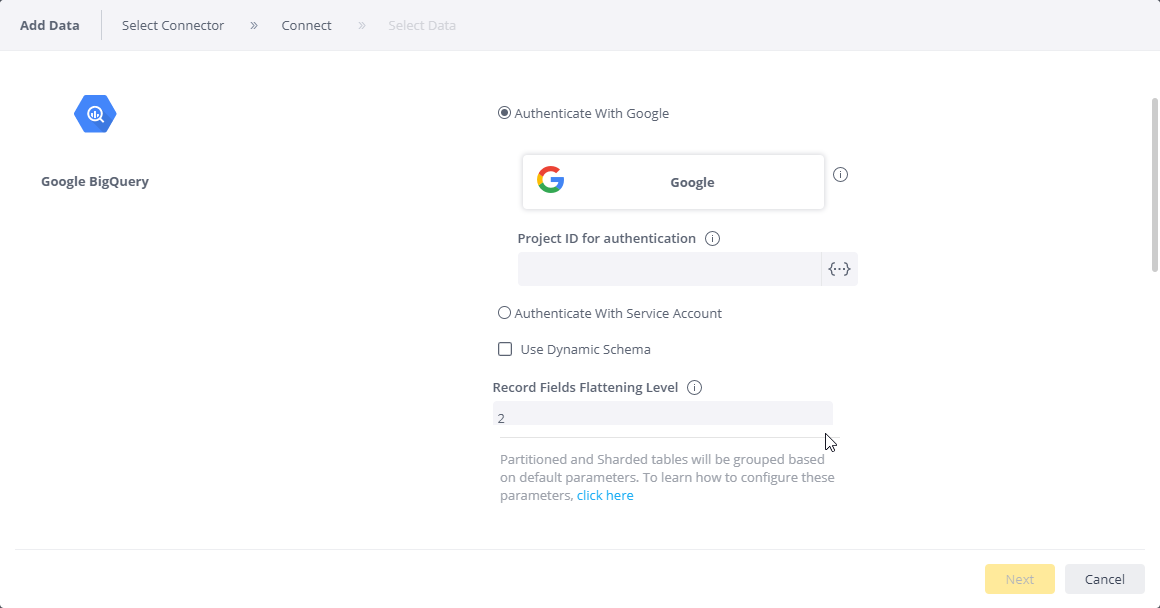 Authenticating Connection for BigQuery